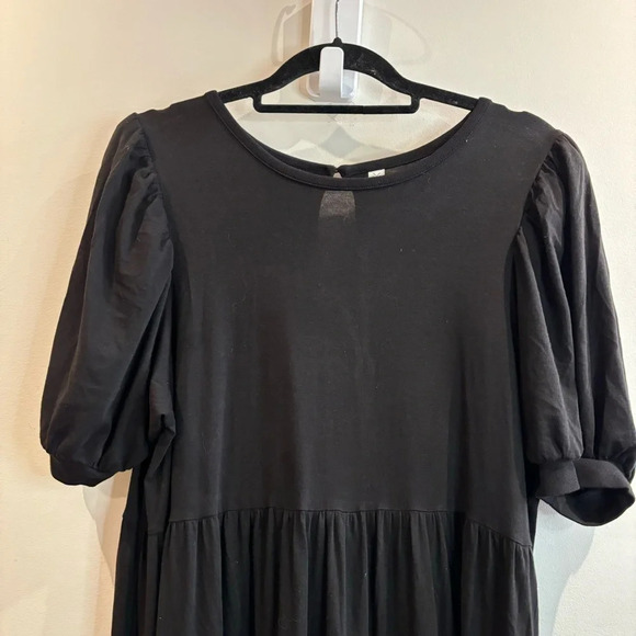 GENTLE FAWN Sz M Tiered Skirt Puff Sleeves Flowy Cotton Modal Blend Maxi Dress - Picture 2 of 12